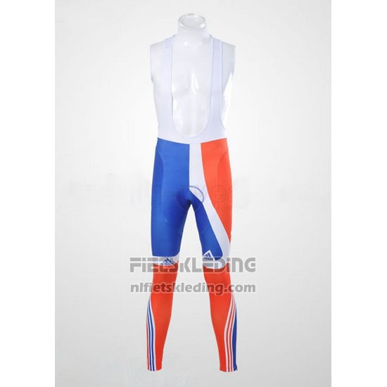 2012 Fietskleding Sky Kampioen Regno Unito Oranje en Blauw Lange Mouwen en Koersbroek